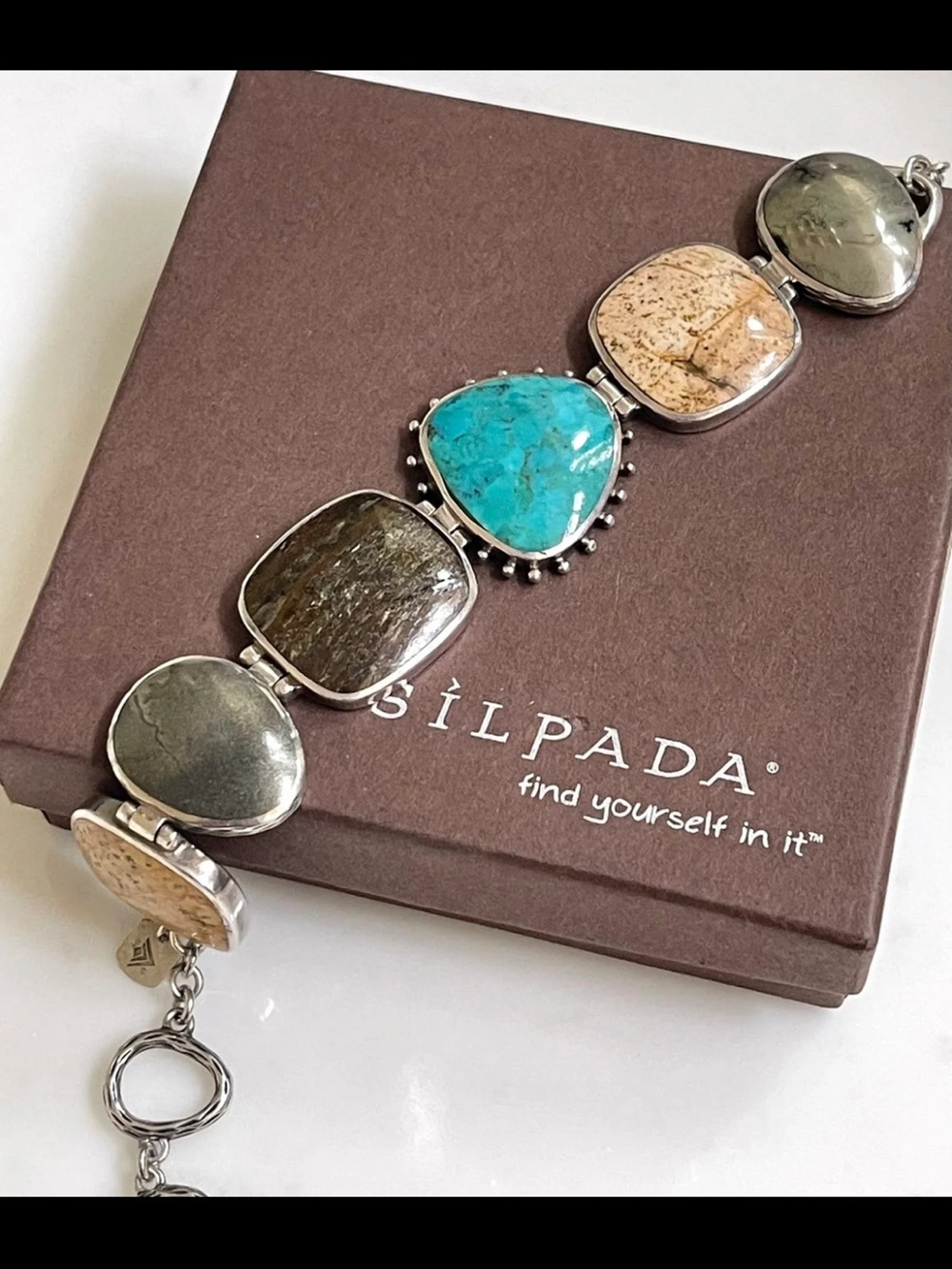 Silpada Multi Stone Toggle Bracelet